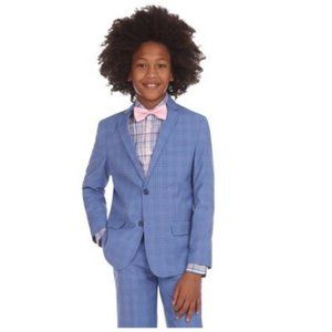 NWT Tommy Hilfiger Boys Stretch Glen Plaid Suit Jacket 12 Pants 16 $250 L116